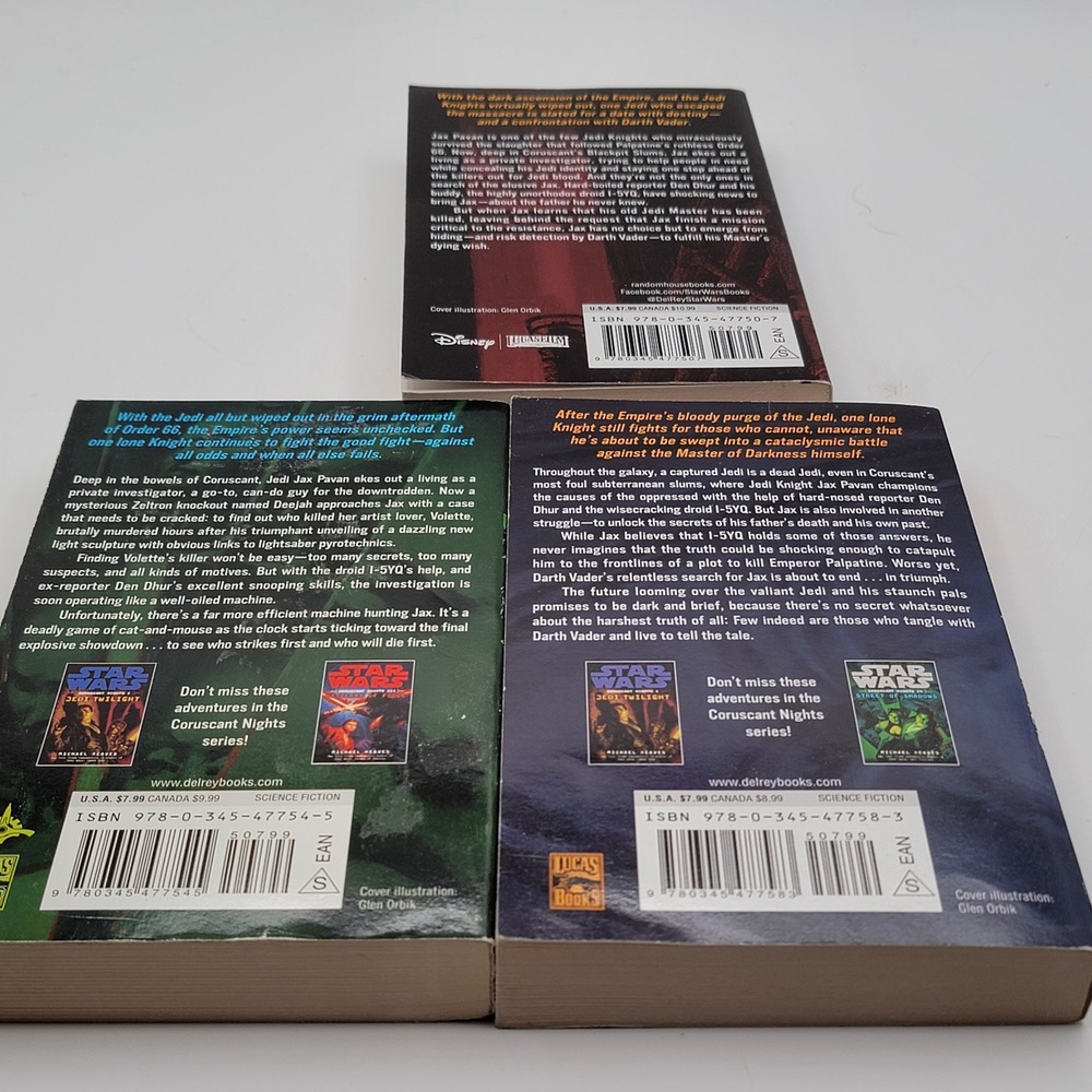 Michael Reaves Star Wars Coruscant Nights Trilogy Paperback‎ Legends Lot Good - Picture 9 of 15
